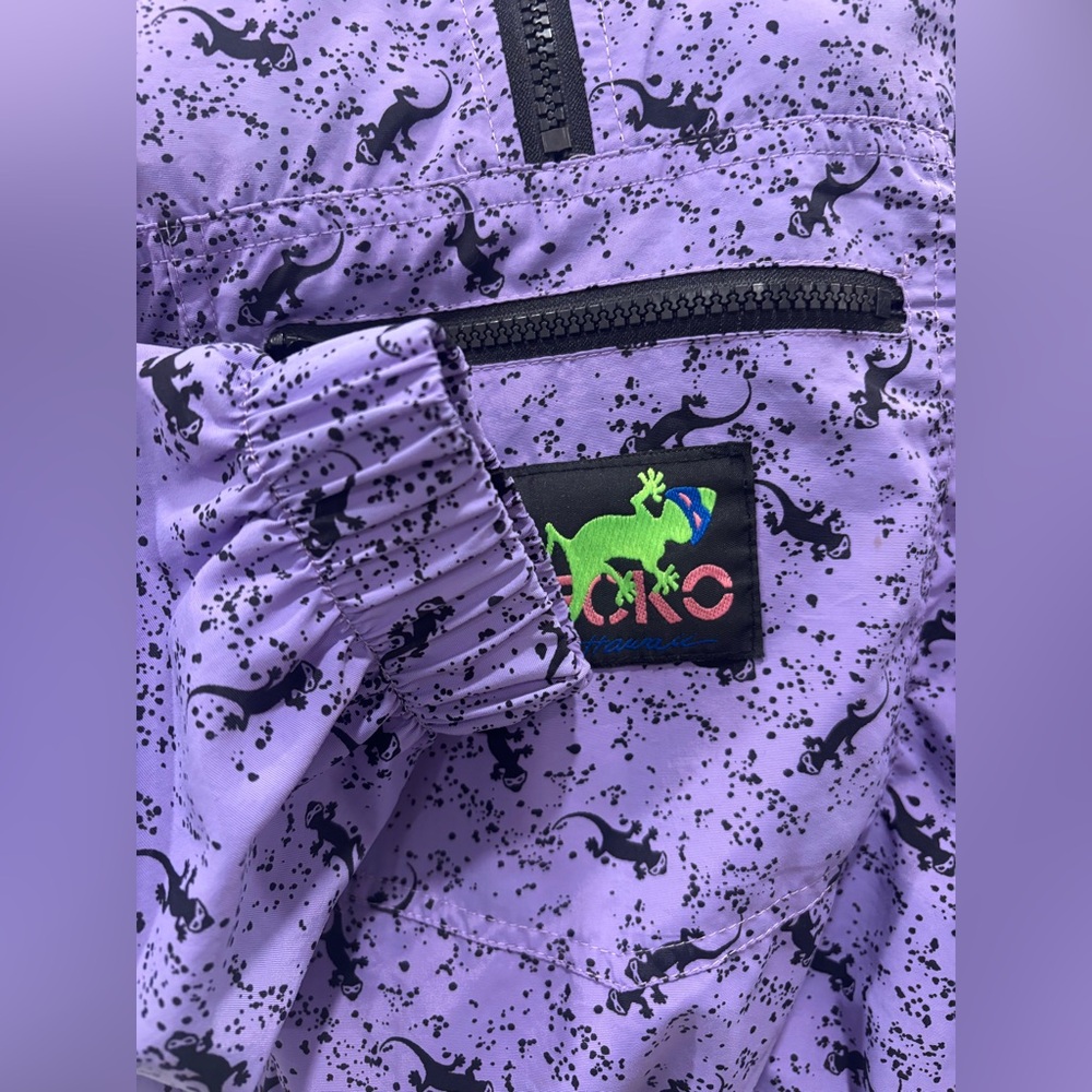 Vintage 80s 90s Gecko Hawaii Purple Windbreaker Unisex Small Jacket Rare! - Picture 4 of 7